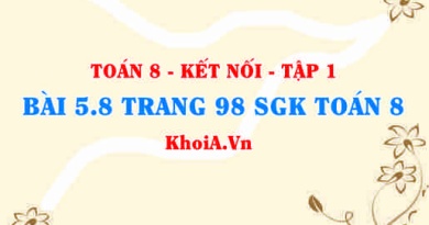 Bài 5.8 trang 98 SGK Toán 8 tập 1 Kết nối tri thức